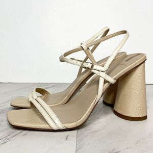 Sam Edelman Kit Natural Leather Heeled Sandal 10M